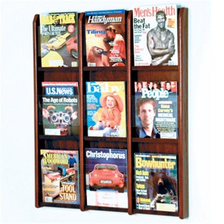VERTEX Divulge 9 Magazine Wall Display in Mahogany VE142410